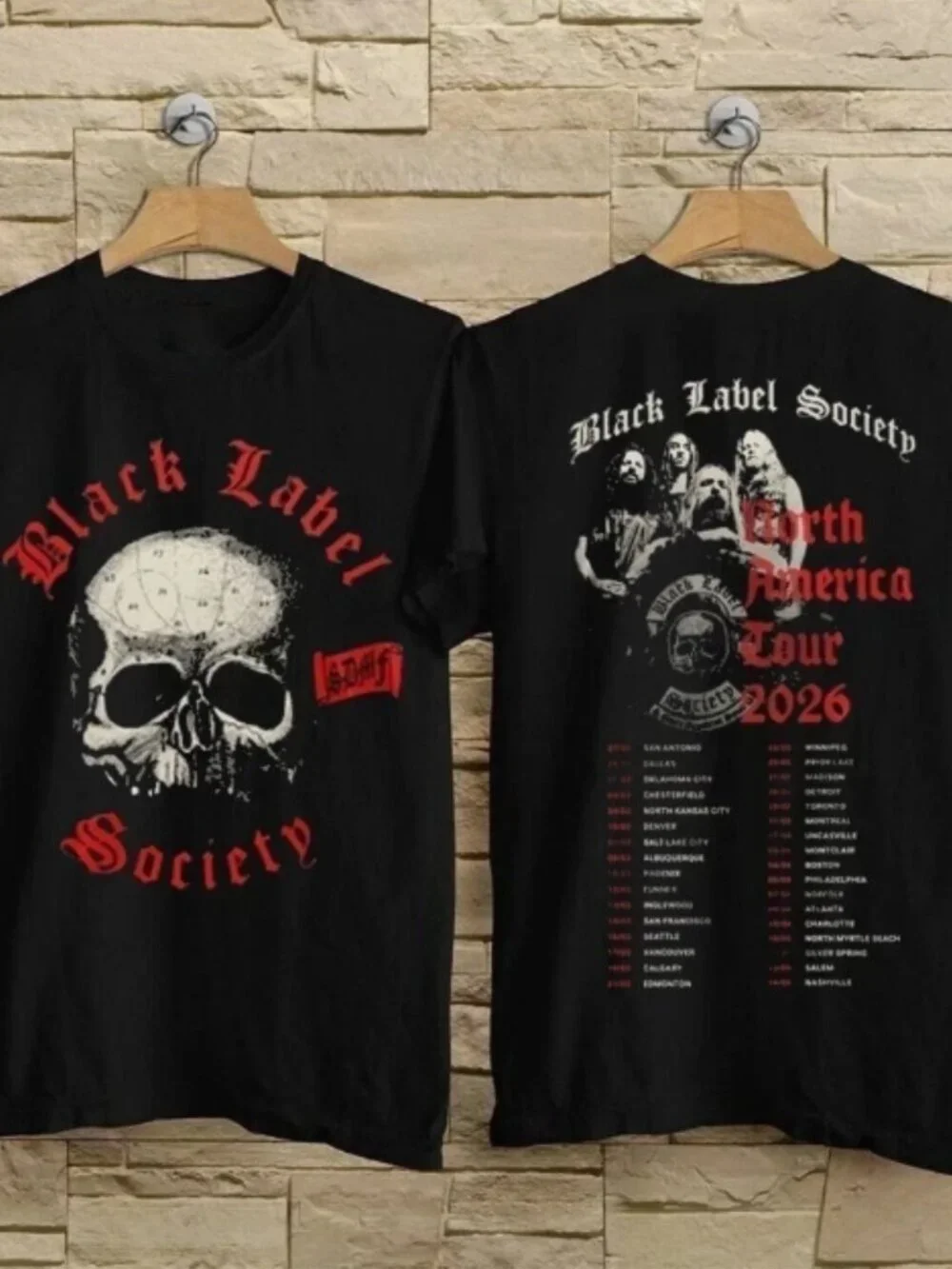Black Label Society North America Tour 2026 Graphic Black T-Shirt